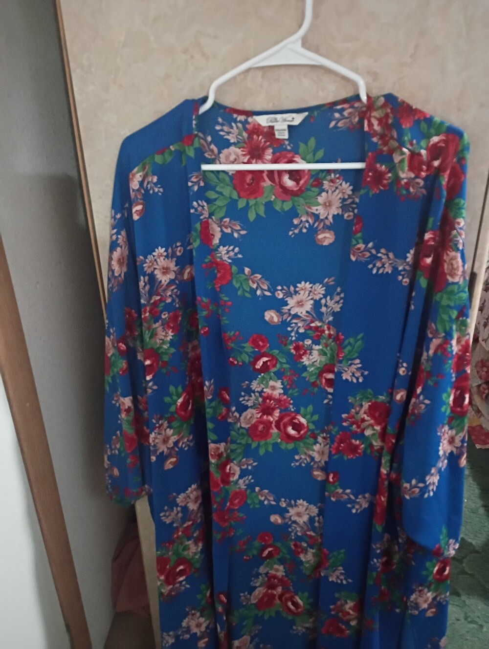 The Pioneer Woman Blue Floral Open-Front Duster Size xxl/xxxl